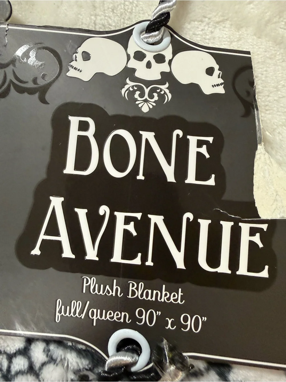 Skeleton Print Decorative Throw Pillow - Full/Queen